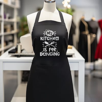 Verstelbaar kookschort, unisex, met 2 Zakken Vloeistof Druppel Waterbestendig Koken Keuken Restaurant Bar Schilderen BBQSchort, voor diverse doeleinden, Zwart Schorten Koksschort Unisex Schorten voor Vrouwen en mannen , my kitchen. is for. dancing