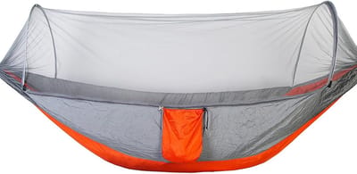 Hangmat Tent - Kampeerhangmat Klamboe - Buiten Ontspannen - 200kg Draagkracht - 260x140cm - Oranje