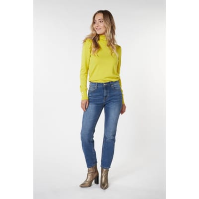 EsQualo Trousers Vintage High Waist Jeans Blue Maat: 34 | Straight Jeans Outlet | Dames | Blauw