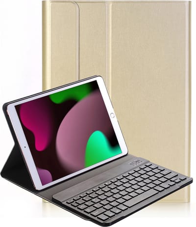 Hoesje - Geschikt voor Apple iPad 7 (2019) - 10.2 inch - 7e Generatie - Toetsenbord Case - Keyboard Book Cover - Hoes - Goud