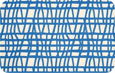 WC mat 80x50 cm - Antislip - Ruitpatroon - Blauw - Crème - Toiletmat - Vloermat - Douchemat - Toilet tapijt - Toiletmatten