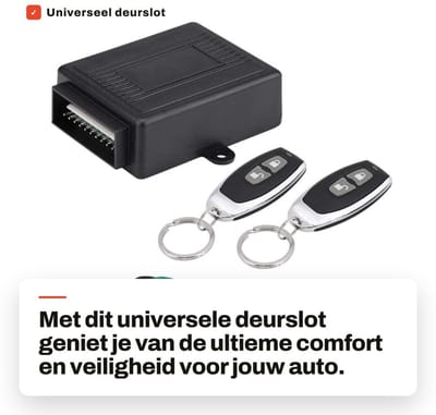 Dailygoods - Universeel deurslot - Sleutelloos toegangssysteem - Centrale vergrendeling - Afstandsbedieningsset - Veiligheid - Auto en voertuig
