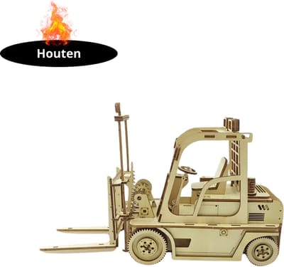 Livano Bouwpakket Hout - Kinderen - Volwassenen - Bouwpakketten Volwassenen - Boot - Houten Puzzel - 3D - Vorkheftruck