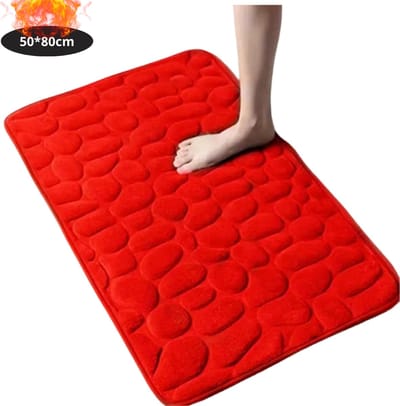 Nivard Badmat - Douchemat - Antislip - Wc Mat - Toiletmat - Badkamermat - Rood - 50x80