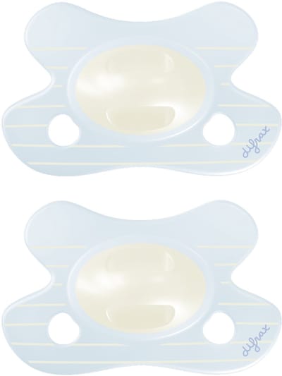 Difrax Fopspeen Natural - Newborn - Blauw - 2 Stuks