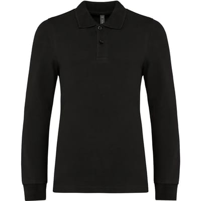 Kariban Kinderpolo lange mouwen K269 - Black - 10/12 Y (10/12 ans)