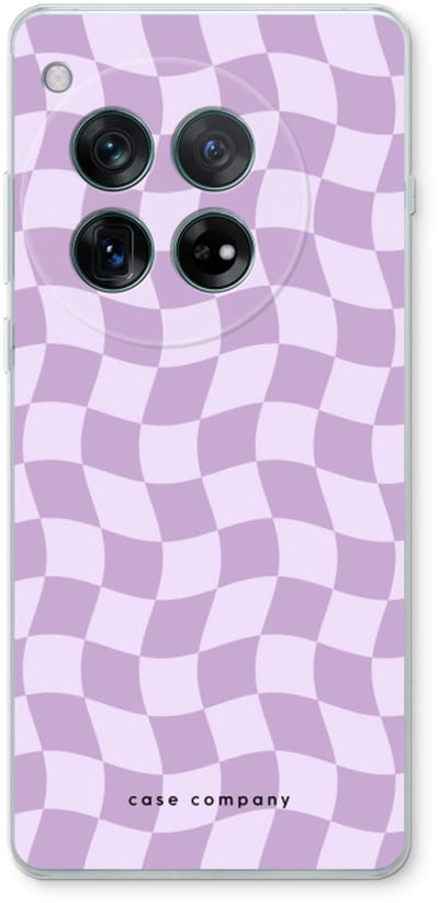 Case Company® - Hoesje geschikt voor OnePlus 12r hoesje - Grid Paars - Soft Cover Telefoonhoesje - Bescherming aan alle Kanten en Schermrand