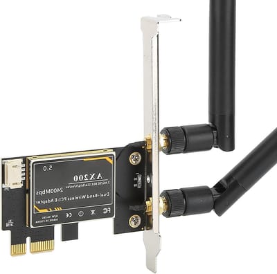 Draadloze Netwerkkaart - WiFi Adapter - Snelle Internetverbinding - WiFi 6 AX200 Chipset - 2400 Mbps - Zwart