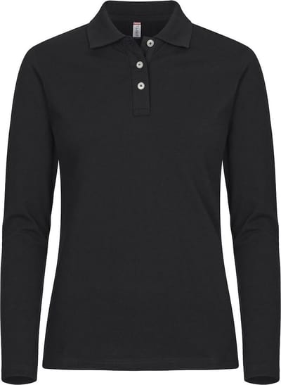 Clique Stretch Premium Polo L/S Women 028263 - Zwart - 42/XL