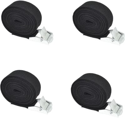 Set van 4 verstelbare spanbanden met klemsluiting voor fiets, handkar, motor en vrachtwagen, ideaal voor bagage en veilig transport