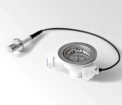 Spoelbak Afvoer - Garnituur Zeefkorf - Keuken Werkend - Drukknop Bediening - 35 Inch