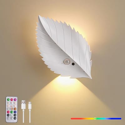 Bewegingssensor Wandlamp met Afstandsbediening - 10 RGB en 3 Basis Kleuren Dimbaar Draadloos Lamp - Batterij Gevoed - Voor Hal Woonkamer Trap en Slaapkamer - 1 Stuk