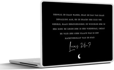 Laptop sticker - 13.3 inch - Kerst - Quotes - Spreuken - Kerstverhaal - Lucas 2:6-7 - 31x22,5cm - Laptopstickers - Laptop skin - Cover