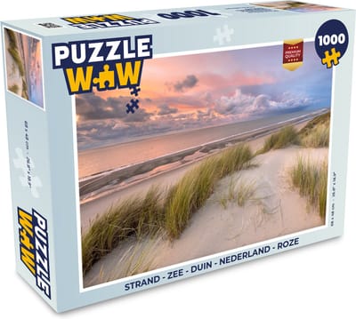 Puzzel Strand - Zee - Duin - Nederland - Roze - Legpuzzel - Puzzel 1000 stukjes volwassenen