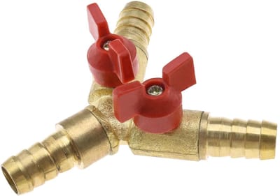 Dailygoods - 3-weg Y-slangaansluiting - Messing - 10 mm - Olie en brandstof - Duurzaam en corrosiebestendig - Geschikt voor water en gas