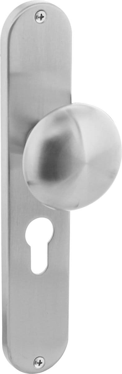 Intersteel Knop Paddenstoel op schild profielcilindergat 55 mm rvs geborsteld