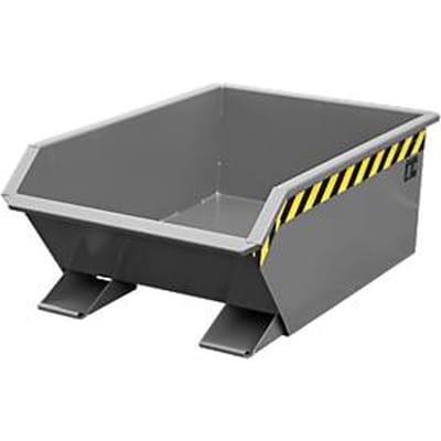 Kiepbak Bauer Mini type MGU 270, hoogte kiepzijde 350 mm, 270l inhoud, grijs