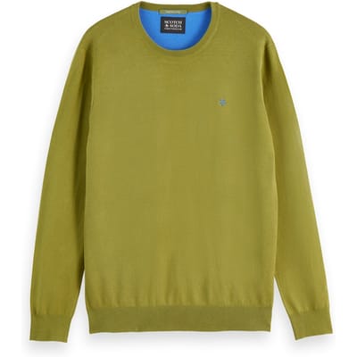 Scotch & Soda Regular-fit Ecovero Blend Crewneck Calla Green Taglia: L | Maglioni a maglia Outlet | Uomo | Verde
