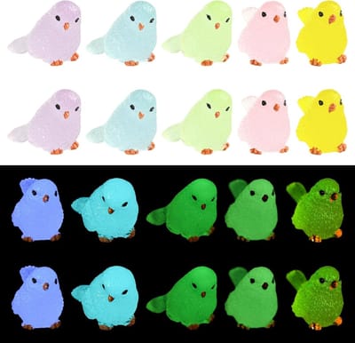 20 Stuks Miniatuur Figuren Luminous Vogel Hars Ornamenten voor DIY Sieraden en Huisdecoratie, Schattige Dieren zonder Gat Beads voor Creatieve Projecten