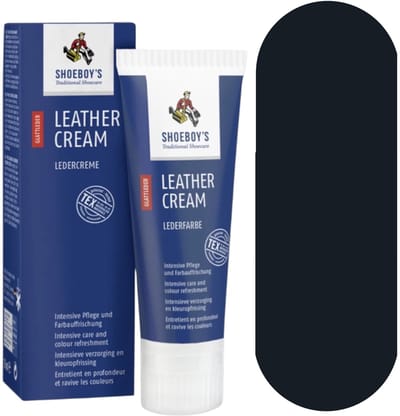 Shoeboy's Leder creme - Verzorgende en beschermende creme voor alle soorten gladleer - 75ml - (025) Donkerblauw