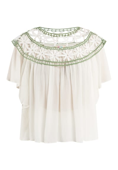 IZIA shirt met bloemenkant gaya