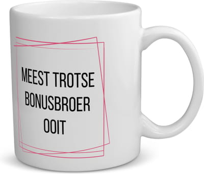 Akyol - meest trotse bonusbroer ooit koffiemok - theemok - Broer - trotse bonusbroer - verjaardagscadeau - verjaardag - cadeau - cadeautje voor broer - broer artikelen - kado - geschenk - gift - 350 ML inhoud