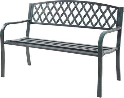 Tuinbank Opsasar 127x54x88 cm donkergrijs met groene patina casa.pro