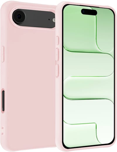Hoesje Geschikt voor Apple iPhone Air - Sterk & Shockproof - Hoes Cover - Siliconen Case - Lichtroze