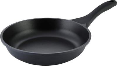 Gegoten Aluminium Pan - Koekenpan Braadpan - Vetarm Braden - Krasbestendige Coating - 20 cm Diameter - Zwart
