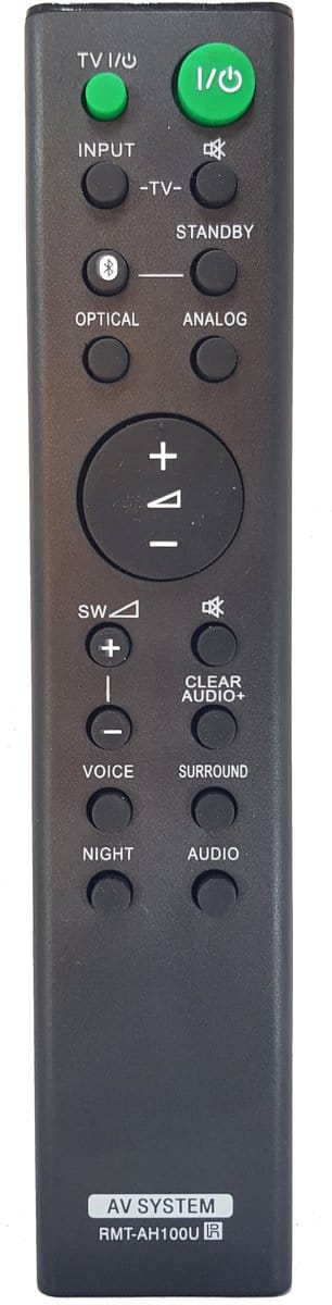 Vervangende afstandsbediening geschikt voor Sony RMT-AH100U / HT-CT180 / SA-CT180