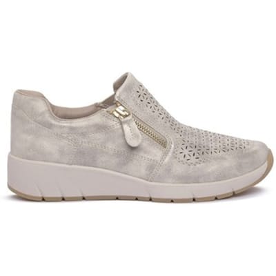 Jana Dames Instapper - 24765-499 Beige Metallic - Wijdte H - Maat 37