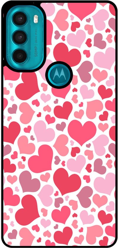 Smartphonica Telefoonhoesje Geschikt voor Motorola Moto G71 5G met Hartjes Print - Hearts Design TPU Backcover Case - Kinder Hoesje met Hartjes Design geschikt voor Motorola Moto G71 5G