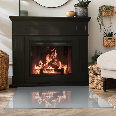 Coloray Vloerplaat Houtkachel - Vloerplaat Openhaard - 100 cm x 70 cm - Houtkachel Accessoires - Grijs Vloerplaat Kachel - Verwarmingsaccessoires - Plaat voor Onder Houtkachel - Open Haard Accessoires - Vloerplaat Voor Kachel