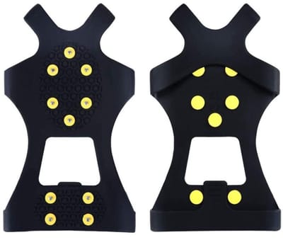 JeiibrZui "2 paar antislip spikes gemaakt van thermoplastisch rubber met roestvrijstalen grip elementen voor superieure tractie op ijs en sneeuw. Ideaal voor sport- en wandelschoenen, koudebestendig tot -40 °C, geschikt voor alle leeftijden en gebrui