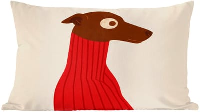 Sierkussens - Kussentjes Woonkamer - 60x40 cm - Silhouet - Hond - Trui - Rood