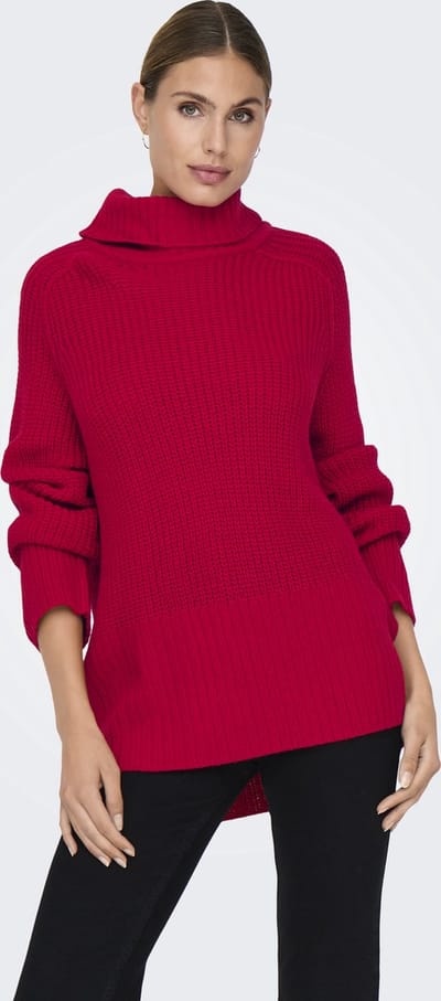 Jacqueline de Yong Trui Jdyjusty L/s Rn Raglan Slit Pull Kn 15337004 Barbados Cherry Dames Maat - XL