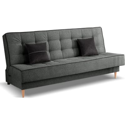 Bono sofa bed 3-zits grijs - Moderne slaapbank met comfortabel ligcomfort - 91x199x91cm