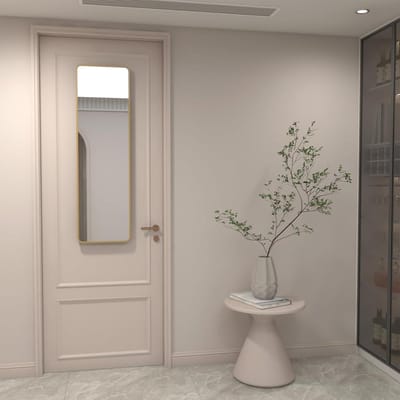 Gold Metal Frame Hanging Mirror - 35 x 120 cm - Full Body Mirror for Hallway Door Living Room Bedroom Dressing Room