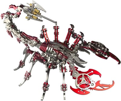 Metalen 3D Puzzel Schorpioen Koning - Puzzelset 200 Delen - Modelbouwset Metaal - Adventskalender 2022 Volwassenen - Cadeau Ornamenten - Rood - Bouwpakket - Metaalmodel Bouwkit - Metalen 3D Puzzel Kit - Geschikt voor Volwassenen