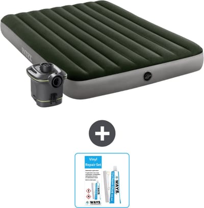 Intex Luchtbed - 2-Persoons - 152 x 203 x 25 cm - Groen - Inclusief pomp en Reparatieset