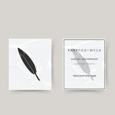 Tijdelijke tattoo veer | Neptattoo volwassenen | Tijdelijke tattoo voor volwassenen | Temporary tattoo | Plaktattoos voor volwassenen | Neptattoos | Probeer zorgeloos een tattoo | tattforaweek