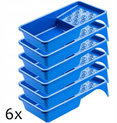 KADAX Kleurpot, verfschaal van kunststof, schilder lakschaal voor muurverf, verfbak met kleine handgreep, schildersaccessoires, lakbak, schilderbenodigdheden, lakschaal (6, blauw)