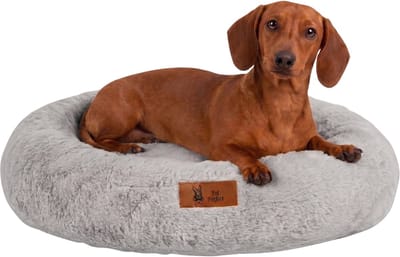 Pet Perfect Orthopedische Hondenmand – Donut Hondenmand – Hondenkussen – Hondenbed – Wasbaar - 60 cm - Grijs