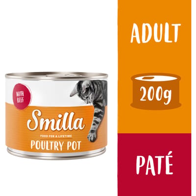 6x200g Gevogeltepannetje Mals Gevogelte met Rund Smilla Kattenvoer