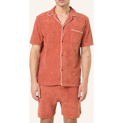 FILA Empoli Relaxed Towelling Resort Shirt Etruscan Red Taglia: S | Camicie Casual Outlet | Uomo | Rosso