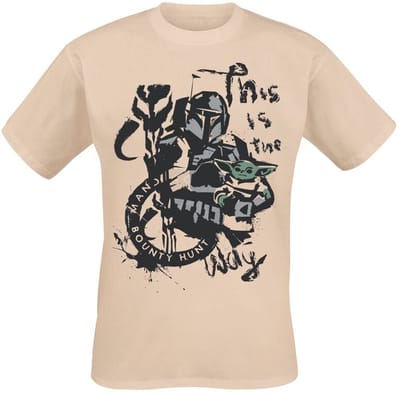 Star Wars - Disney T-shirt - The Mandalorian - This Is The Way - Painted - M tot XXL - voor Mannen - zand