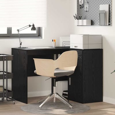 vidaXL - Hoekbureau - met - lade - met - plank - Zwart - Eiken - 102 - x - 88 - x - 75 - cm