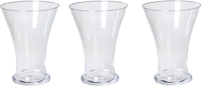 Bellatio Design Vaas - 3x - taps uitlopende vaas - glas - 25 cm - decoratie - bloemenvaas