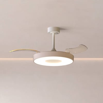 Mantra Iluminación Smart LED plafondventilator Coin, beige/wit, DC, stil, CCT
