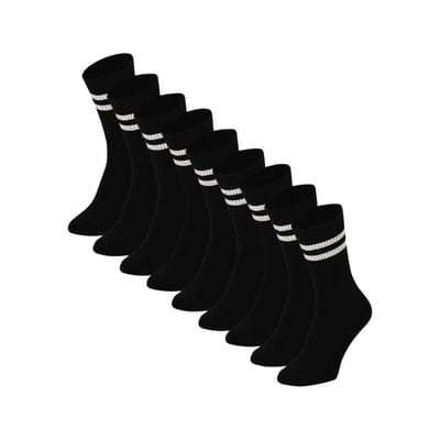 Morethansocks - Fashion sportsokken - Unisex - Zwart - 9-Pack - Maat 36 t/m 47 - Sokken heren - Sokken dames - Sportsokken